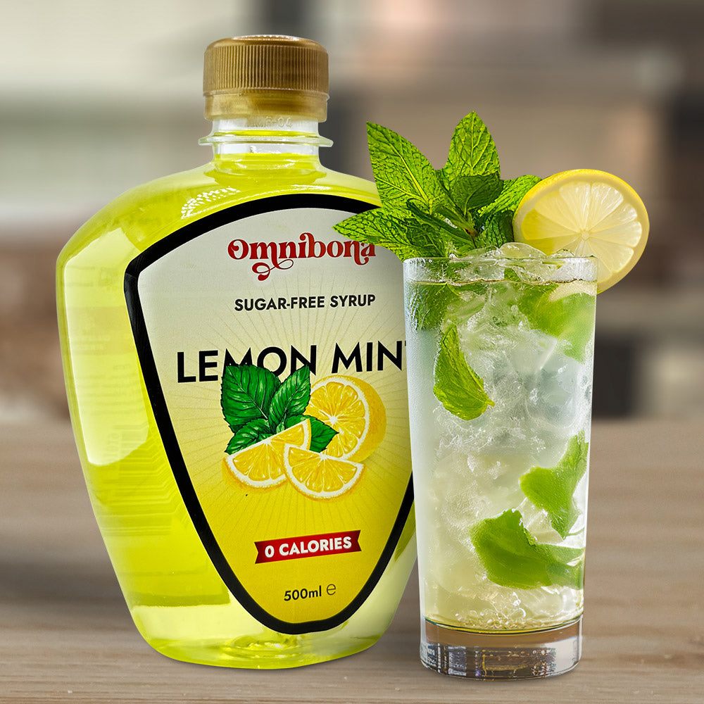 Sugar-Free Lemon Mint Syrup with non-alcoholic mojito