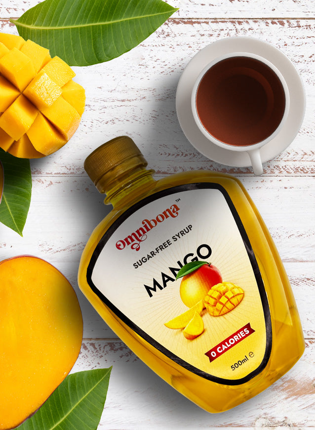 Mango Tea with OmniBona's Sugar-Free, Zero Calorie Mango Syrup